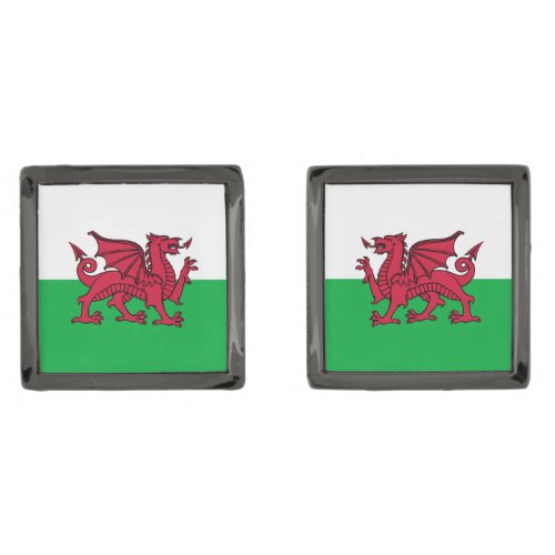 Dragon Flag of Wales Celtic Welsh National Flag Cufflinks
