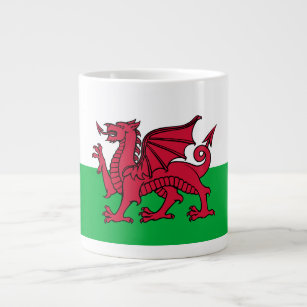 Dragon Flag of Wales, Celtic Welsh National Flag Giant Coffee Mug