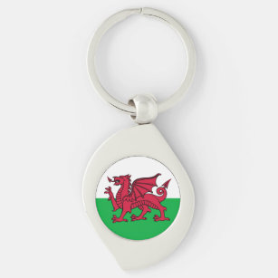 Dragon Flag of Wales, Celtic Welsh National Flag Keychain