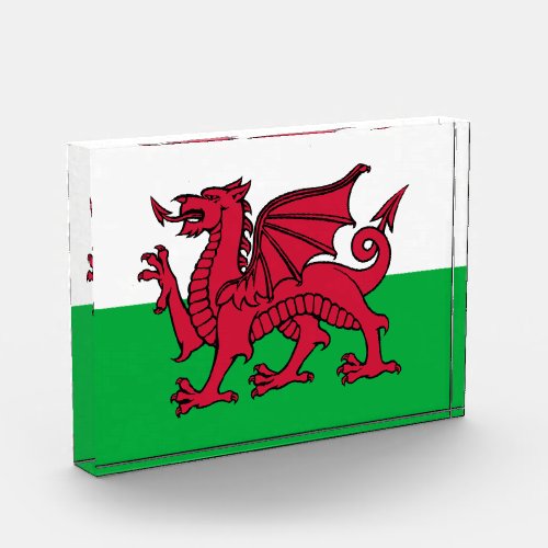 Dragon Flag of Wales Celtic Welsh National Flag Photo Block
