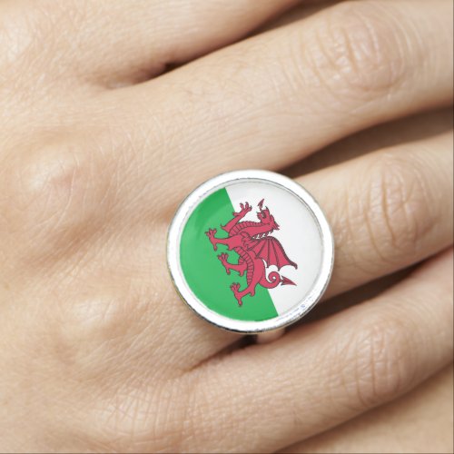 Dragon Flag of Wales Celtic Welsh National Flag Ring
