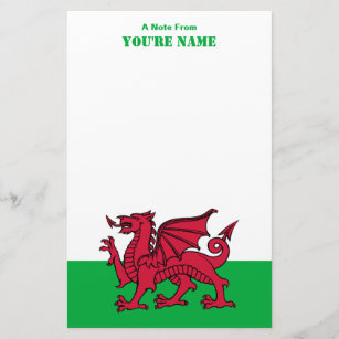 Dragon Flag of Wales, Celtic Welsh National Flag Stationery