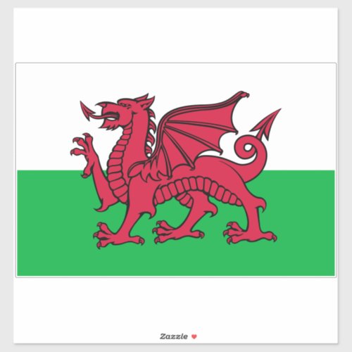 Dragon Flag of Wales Celtic Welsh National Flag Sticker