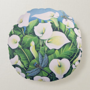 Dragon Flies Round Pillow