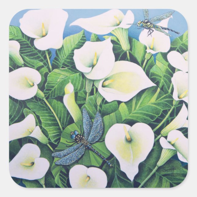 Dragon Flies Square Sticker (Front)