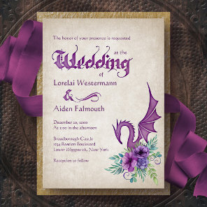 Dragon Floral Wedding Invitation