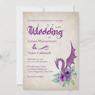 Dragon Floral Wedding Invitation