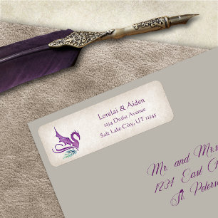 Dragon Floral Wedding Label