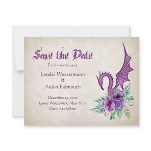 Dragon Floral Wedding Save The Date