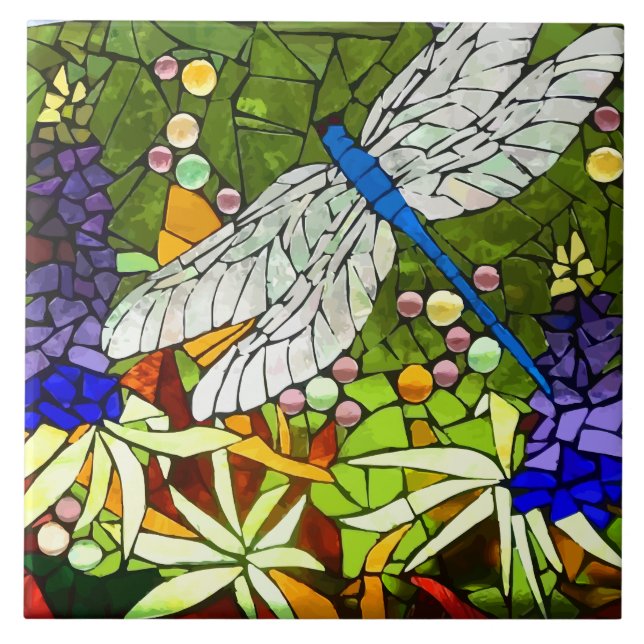 dragon-fly, dragonfly ceramic tile (Front)