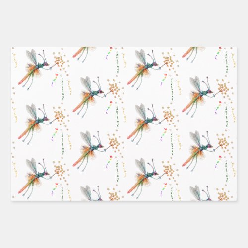 Dragon Fly Fairy Christmas Gift Wrapping Paper