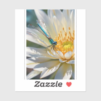 Dragon Fly Flower Sticker