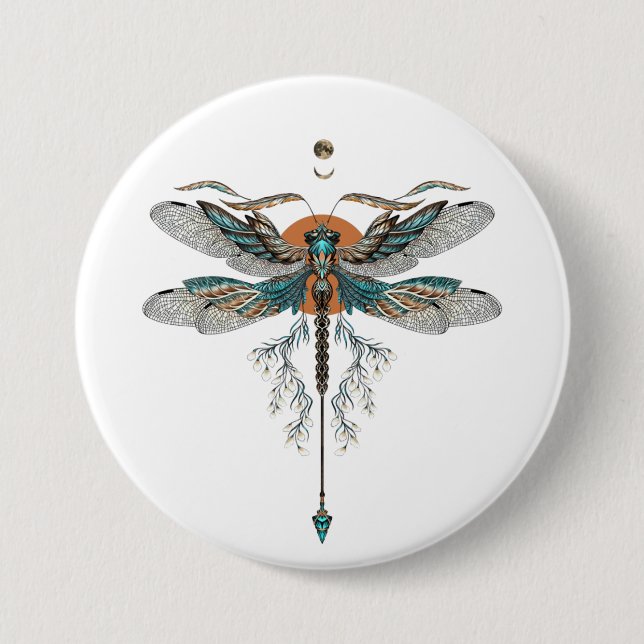 Dragon Fly Tattoo Button (Front)