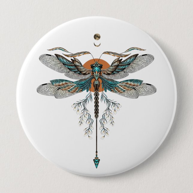 Dragon Fly Tattoo Button (Front)