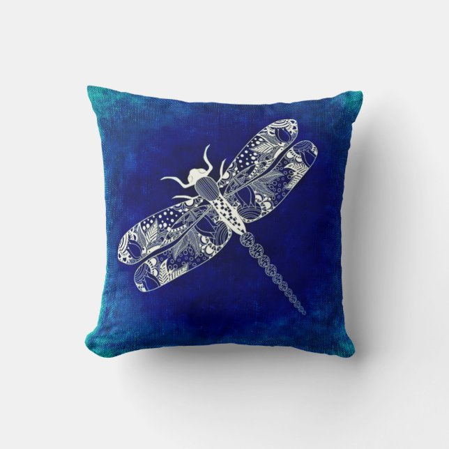 Dragon Fly Throw Pillow (Front)