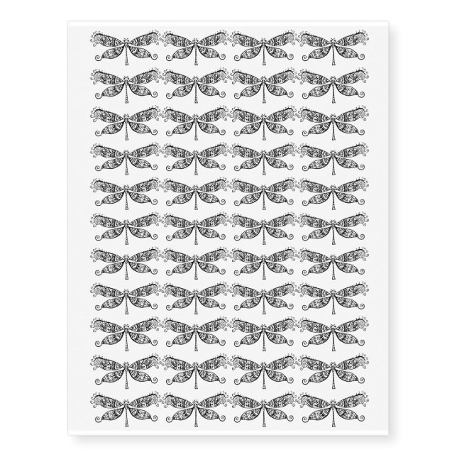 Dragon Fly Water Garden Nature Design Temporary Tattoos (Front)