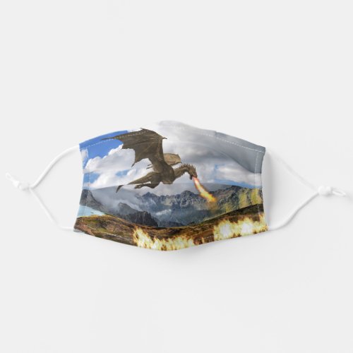 Dragon Flying Breathing Fire Wyvern Animal Adult Cloth Face Mask