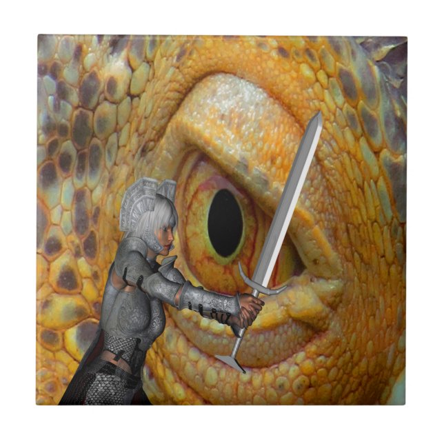 Dragon Folk tale Ceramic Tile (Front)