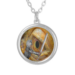 Dragon Folk tale Silver Plated Necklace