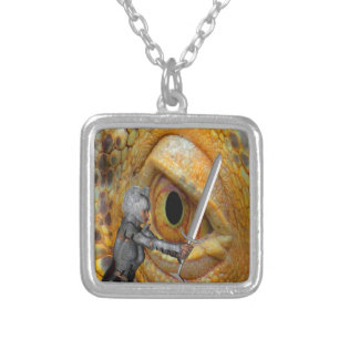 Dragon Folk tale Silver Plated Necklace