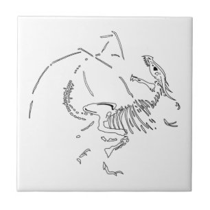 Dragon Fossils Ceramic Tile