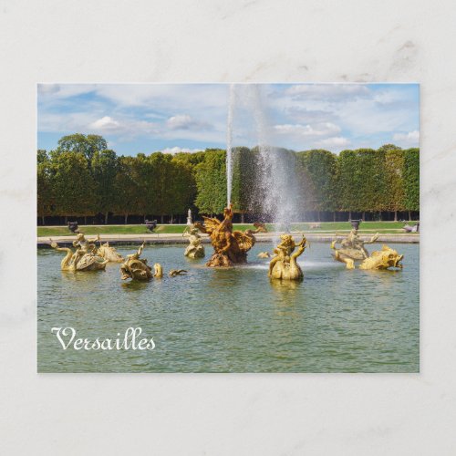 Dragon Fountain in Versailles garden _ France Postcard