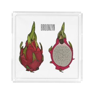 Dragon fruit cartoon illustration  acrylic tray