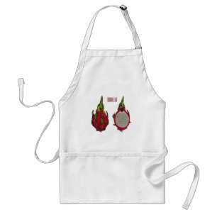 Dragon fruit cartoon illustration adult apron