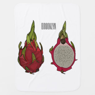 Dragon fruit cartoon illustration baby blanket