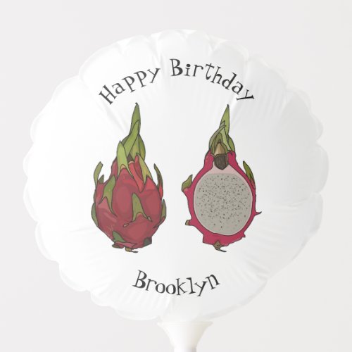 Dragon fruit cartoon illustration  balloon