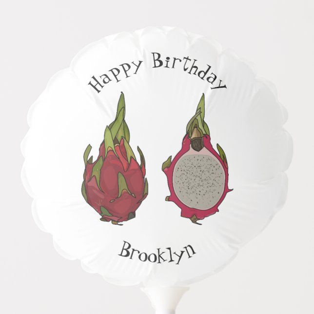 Dragon fruit cartoon illustration  balloon (Front)