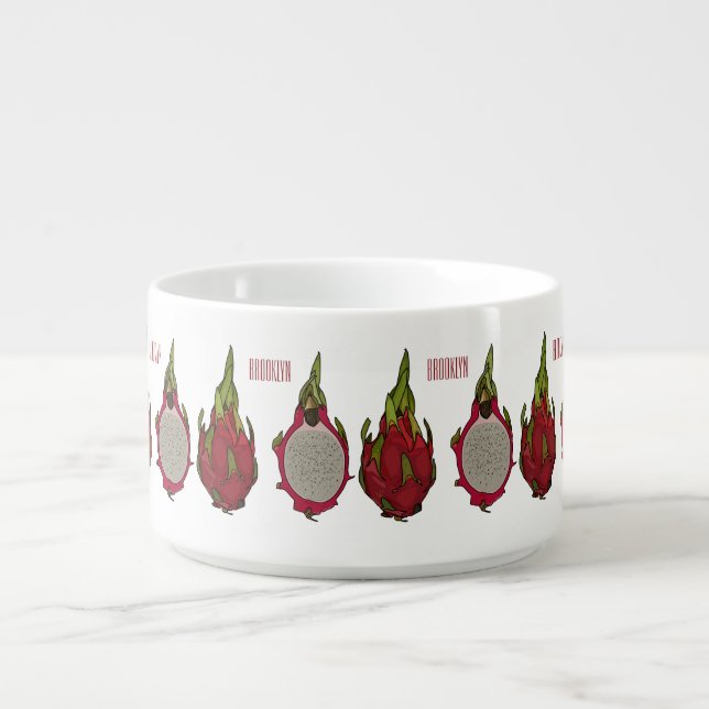 Dragon fruit cartoon illustration  bowl (Center)