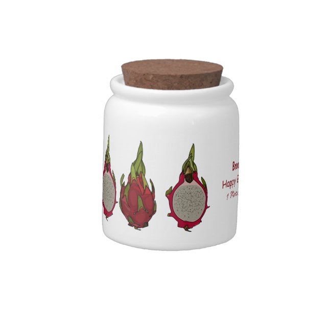 Dragon fruit cartoon illustration candy jar (Left)