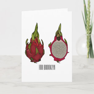 Dragon fruit cartoon illustration  card