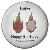 Dragon fruit cartoon illustration chocolate covered oreo (Front)