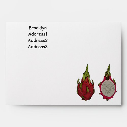 Dragon fruit cartoon illustration envelope