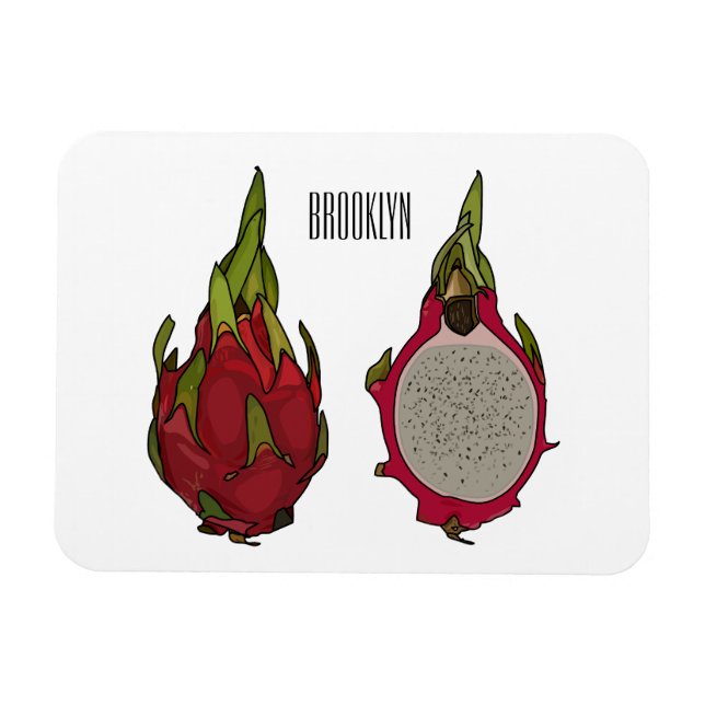 Dragon fruit cartoon illustration magnet (Horizontal)