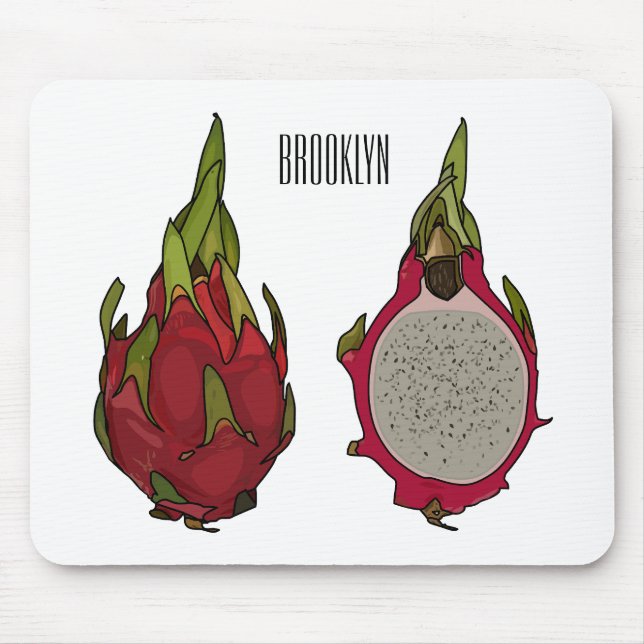Dragon fruit cartoon illustration mouse pad (Front)