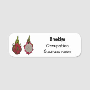 Dragon fruit cartoon illustration name tag
