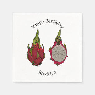 Dragon fruit cartoon illustration napkins