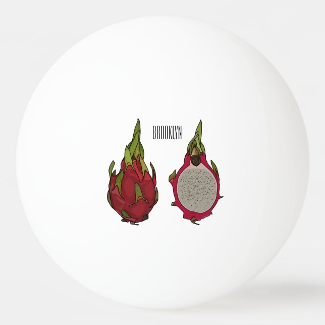 Dragon fruit cartoon illustration ping pong ball (Front)