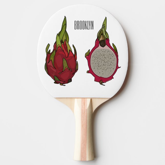 Dragon fruit cartoon illustration ping pong paddle (Front)