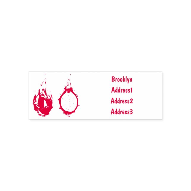 Dragon fruit cartoon illustration self-inking stamp (Design)