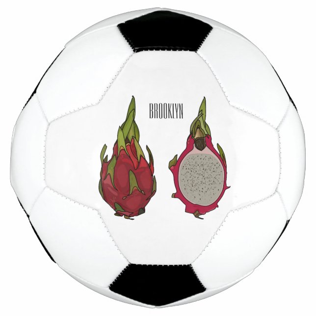 Dragon fruit cartoon illustration soccer ball (Front)