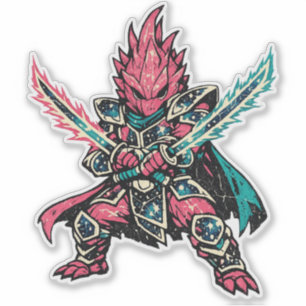 Dragon Fruit Cosmic Duelist — Vintage Space Champi Sticker