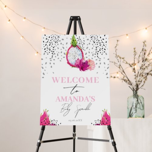 Dragon Fruit Elegant Baby Sprinkle Welcome Sign