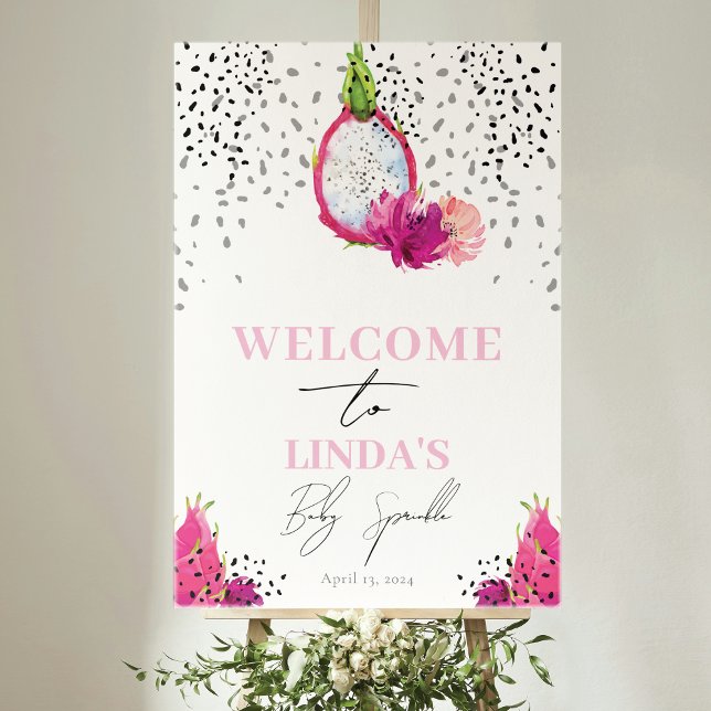 Dragon Fruit Elegant Baby Sprinkle Welcome Sign (Creator Uploaded)