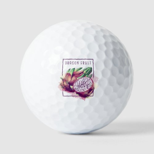 Dragon fruit exotic food design golf balls