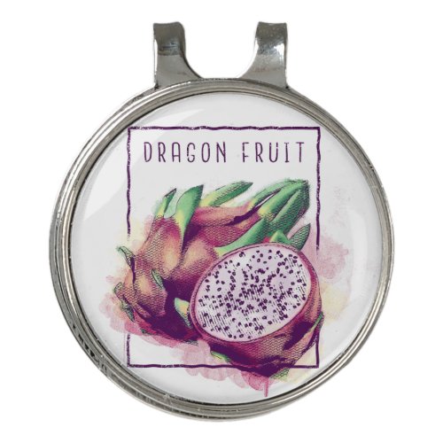 Dragon fruit exotic food design golf hat clip