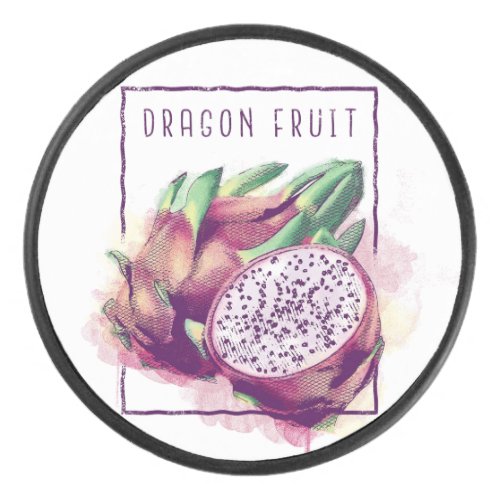 Dragon fruit exotic food design hockey puck